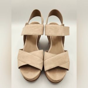 Eileen Fisher Women’s size 11 Never worn leather and wood wedge sandals